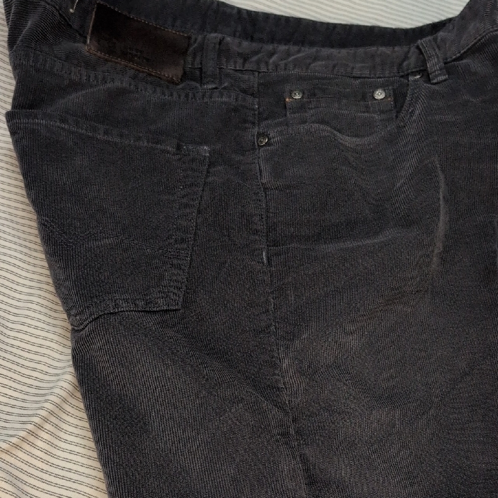 BOSS ORANGE Black Corduroy Pants Straight-Leg